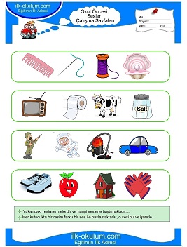 Çocuklar İçin Farklı Sesi Bul Çalışma Sayfaları 